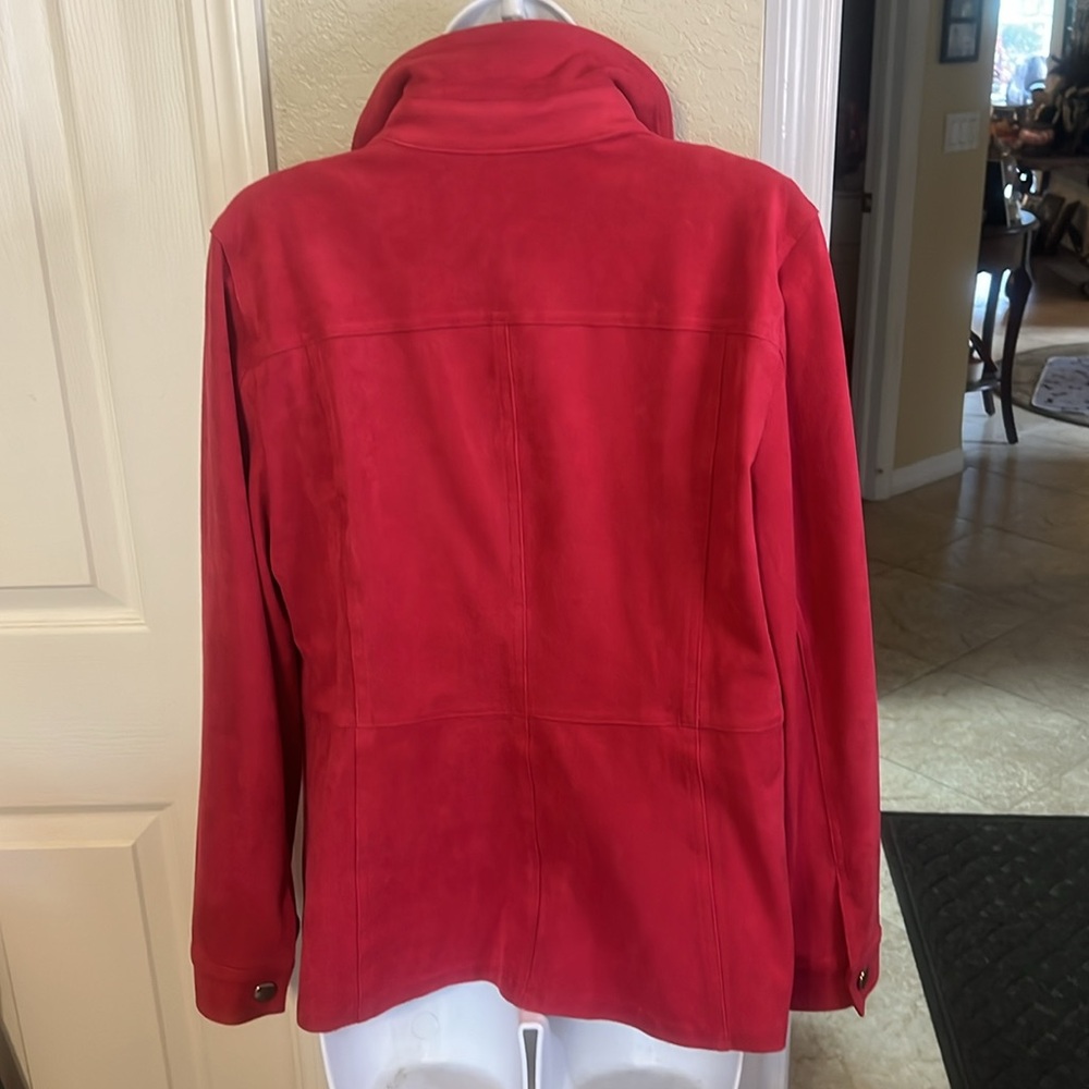 Chico’s six 1=M 8-10 faux suede pinky orange jkt - Picture 4 of 6